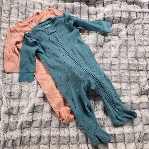 2PC Carter's Floral Onesie PJs